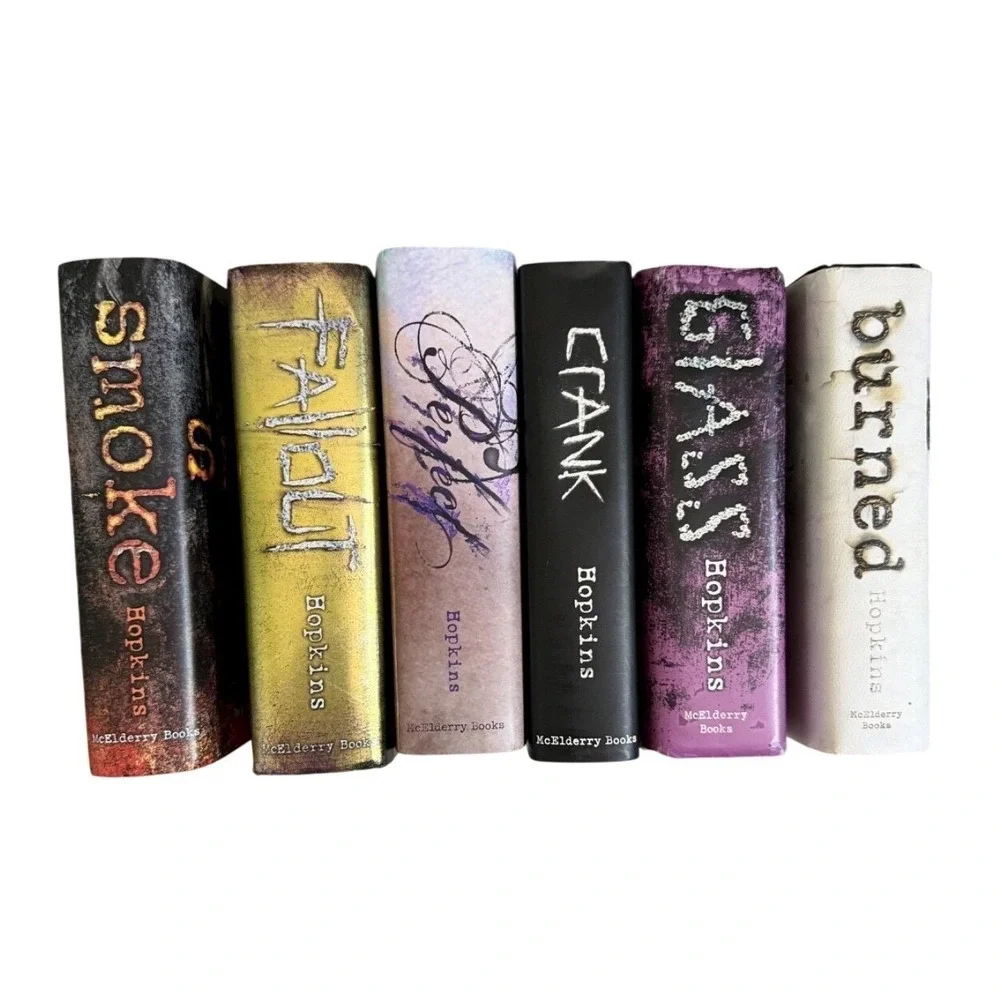 Ellen Hopkins Hardcover Book Lot of 6 Crank Burned Glass Fallout Perfect Smoke